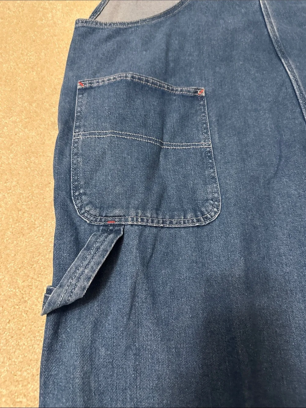 Vintage Dickies  Blue Denim Carpenter Overalls size 46 X 30